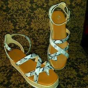 Snake Skin Print Sandals